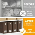 thumbnail image 2 of SpaceAid 4 Pack Sheet Organizers and Storage, Queen & King Size, Brown, Fabric, 2 of 7