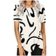 thumbnail image 1 of Blusas de Manga Corta para las Mujeres Botón Impreso Cuello Redondo Top Casual, Blusas para las Mujeres Casual, 1 of 5