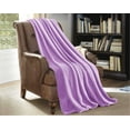 thumbnail image 1 of Soft Flannel Fleece Throw Blanket, 50" x 60", Light Purple, 1 Piece, 1 of 2