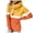 Orange, variant on Pullover Sweater Fall Kimono Cold Shoulder Colorblock Polyester (Grey,XL)