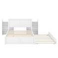 thumbnail image 6 of Euroco Full Size Wood Platform Bed with Trundle, Flexible 4-Tier Shelf in Headboard for Kids, White, 6 of 18