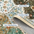 thumbnail image 2 of 8x10 Washable Floral Trellis Rug, Non-Slip, Low Pile, Non-Shedding for Living Room, Bedroom, Home Decor, Beige., 2 of 6