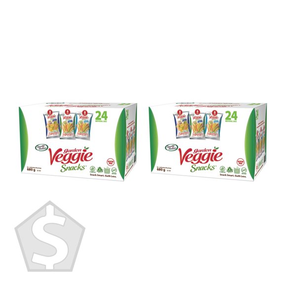 Sensible Portions Pailles de Légumes de Jardin Assortiment, 24 X 28 g (Lot de 2), 48 Sacs à Collation au Total