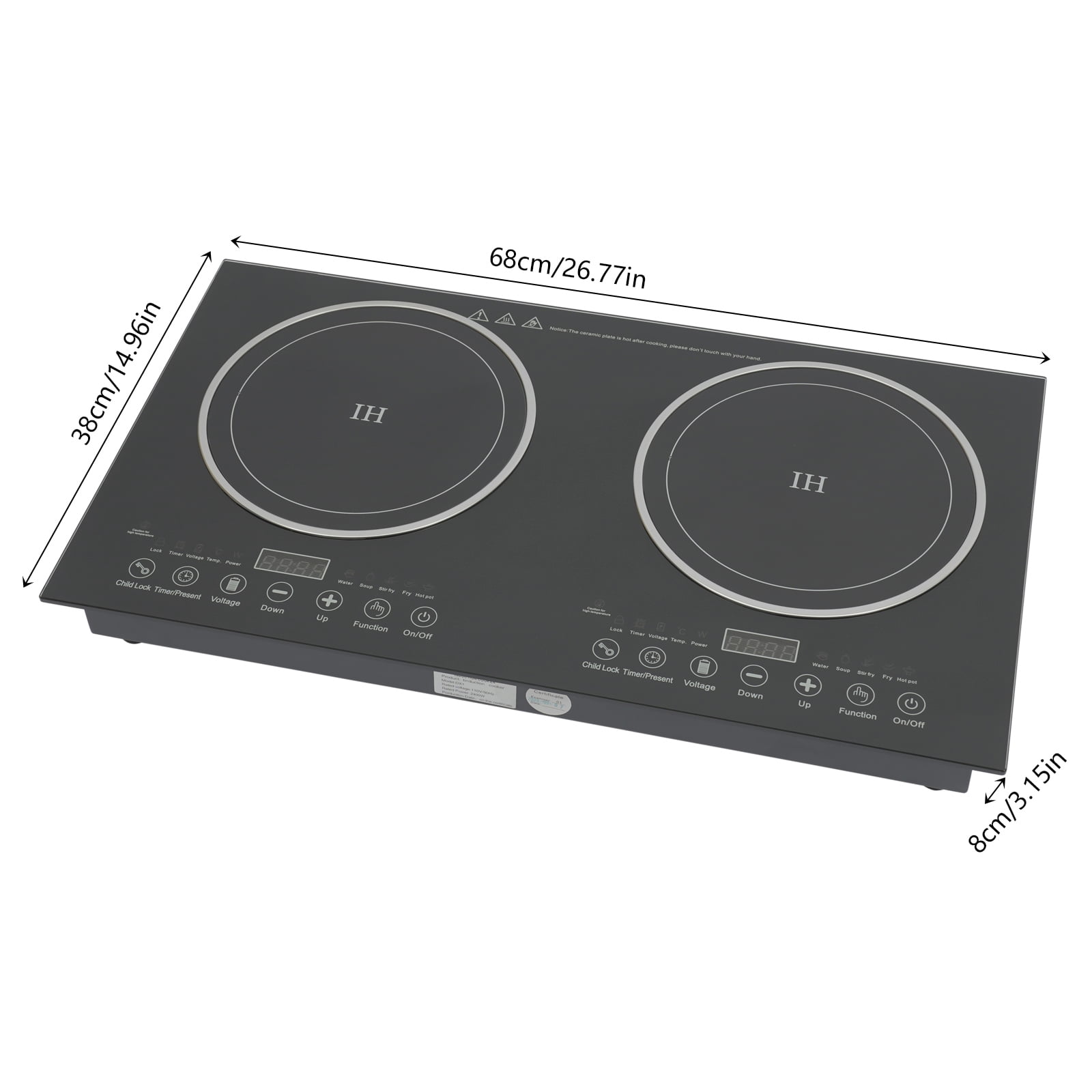 Tabletop & Embedded Dual Induction Cooktop - 110V US Plug, Perfect for Boiling Stewing Stir-Frying