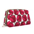 thumbnail image 2 of Naloa Tulips Flowers Leather Makeup Bag for Purse Travel, Portable Small Cosmetic Organizer for Women and Girls, Make up Bag with Zipper, 2 of 8