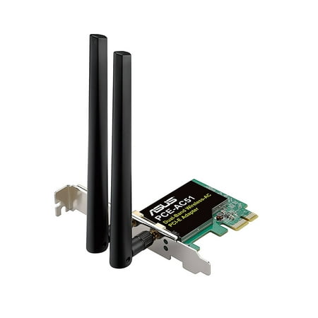 ASUS Wireless AC750 PCIe Adapter Card for Dual-Band 2x2 802.11AC (Best Wifi Card Pcie)