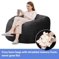thumbnail image 4 of Yeshouse Sillón tipo puf, puf gigante de 1,20 m para adultos y adolescentes, puf relleno de espuma con funda de terciopelo, gran puf redondo y suave, sofá tipo puf para sala de estar, 4 of 7