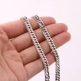 thumbnail image 6 of QQTDFG New Stainless Steel Silver Curb Cuban Chain Necklace Fashion Men Jewelry 7"-40"-16mm-9inch bracelet, 6 of 9