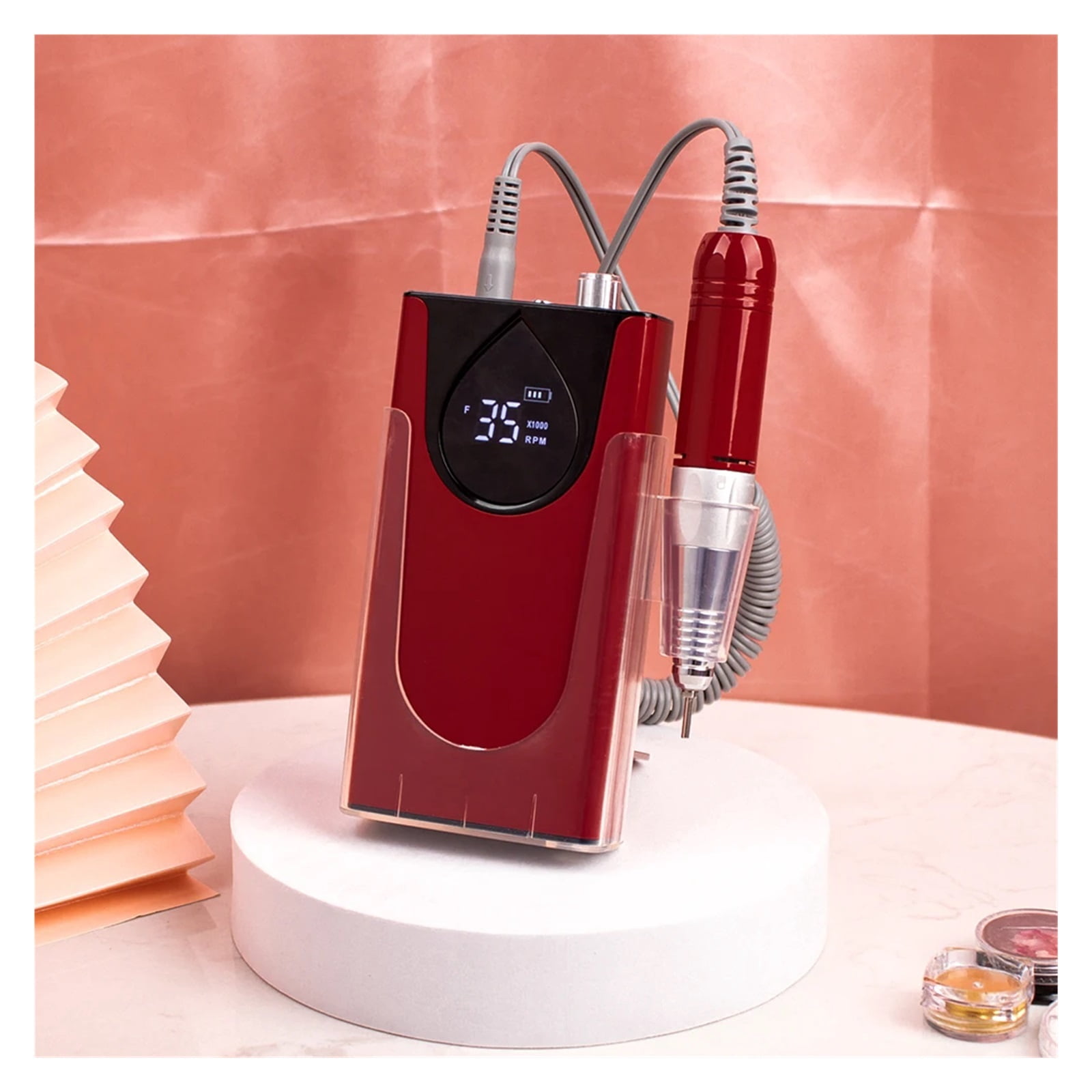 Professional Electric Manicure Nail Drill Machine 35000 RPM Portable Rechargeable Cordless Efile Aluminum Alloy For Salon Use