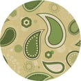thumbnail image 1 of Ahgly Company Indoor Round Patterned Mustard Yellow Area Rugs, 6' Round, 1 of 6