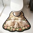 thumbnail image 4 of Roiihwy Cute Animals Toilet Rugs U Shaped Non Slip Bath Mats, 20x16 Inch Soft Absorbent Plant Bathroom Rugs, Contour Bath Rugs for Toilet Base Bathroom Shower Floor, 4 of 6