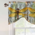 thumbnail image 5 of Tie Up Valances for Windows, Vintage Dragonfly Adjustable Valance Curtains Window Treatment for Living Room/Bedroom, Abstract Retro Oil Painting Rod Pocket Kitchen Curtains & Drapes 60x18 Inch, 5 of 9