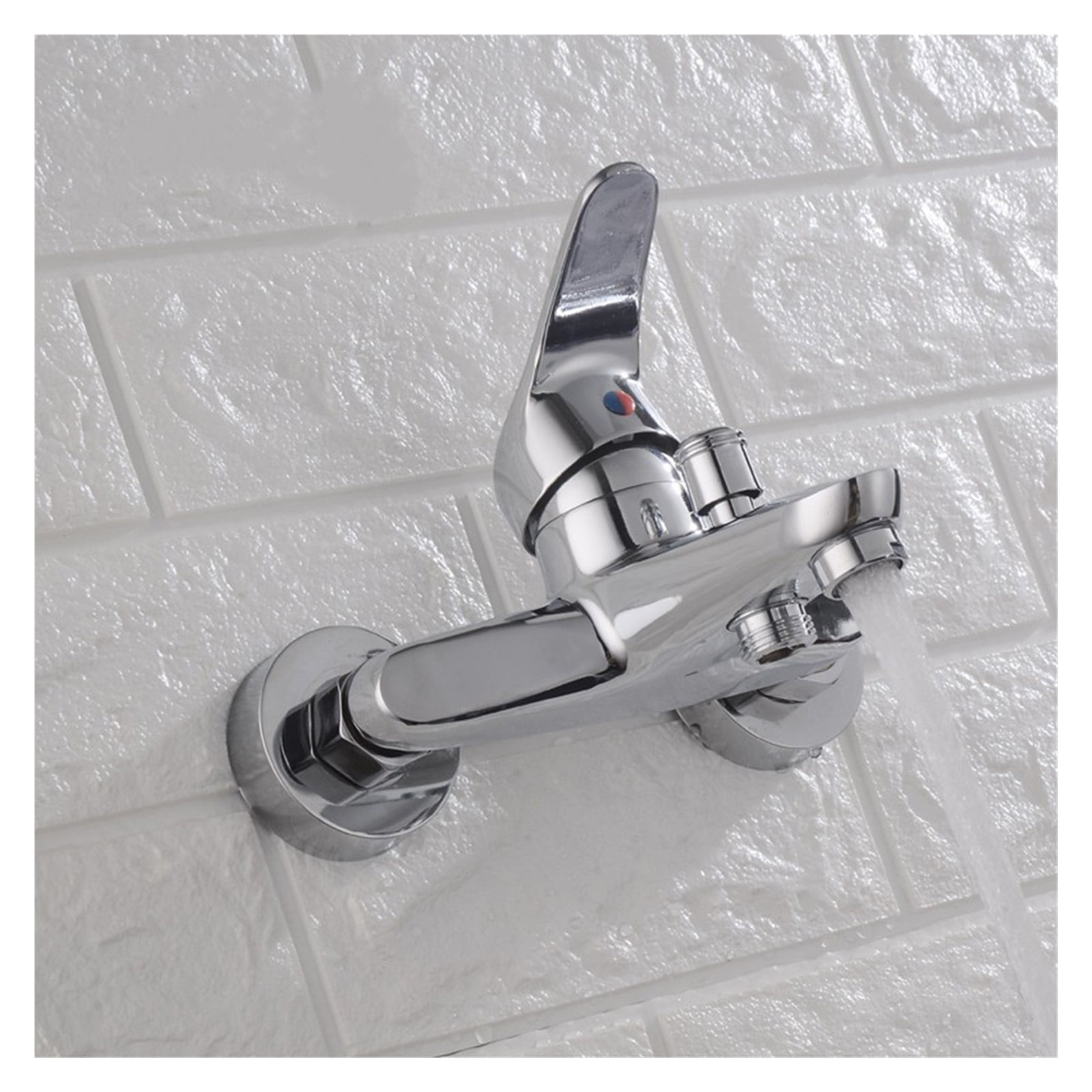 Bathtub Faucet Wall Mounted Hot Cold Water Faucet, Dual Spout Mixer Tap Zinc Alloy Bathroom Bathtub Water Mixer Taps Faucet