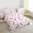 thumbnail image 3 of jejeloiu Farmhouse Mallard Duck Queen Comforter Set,Pink Bowknot Bows Bedding Comforter Set For Girls Teens Reversible 3-Piece, 3 of 8