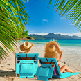thumbnail image 6 of Tcbosik Beach Lounge Chair, Folding Lightweight Mat with Breathable Mesh Back, Portable Lounge Chair with Cooler Pocket for Outdoor Sand, Mint Green, 6 of 7