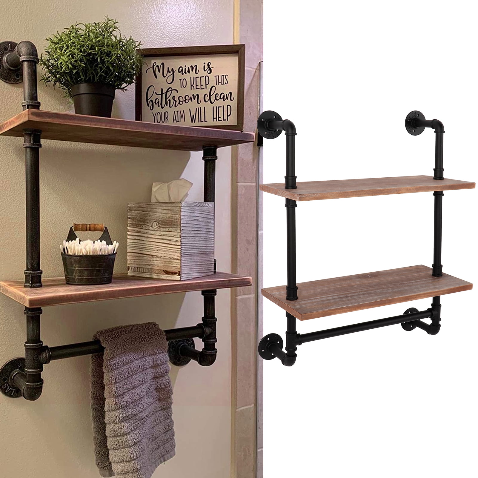 Bathroom Shelf Wood Metal Everything Bathroom