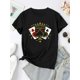 thumbnail image 2 of Camiseta Básica para Mujer Verano TranspirableElegant Style, Women's Casual Crown of Spades Graphic T-Shirt - Stylish Round Neck Short Sleeve, Comfortable Polyester Blend, Perfect for Summer Fashion, 2 of 7