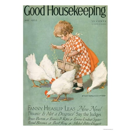 Animal Farm Cover (Good Housekeeping, May 1925 Magazine Cover Children Animals Country Farmhouse Laminated Print Wall)