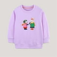 thumbnail image 2 of Byoo Toddler Girls Sweatshirt with Cute Animal Printing Soft Pullover Top for Children Casual Comfort Sweatshirts, Light Purple, 2 of 6