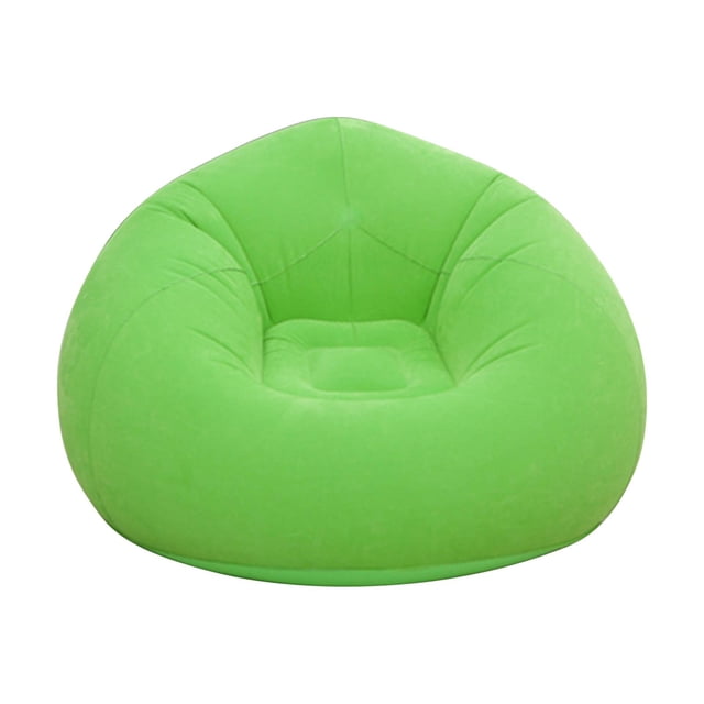 DJN Clearance Cushion Flocking PVC Inflatable Sofa Portable Inflatable Lounger For Camping & Beach Inflatable Couch For Indoor And Outdoor Camping Couch Inflatable Flocking Couch Plush Green A