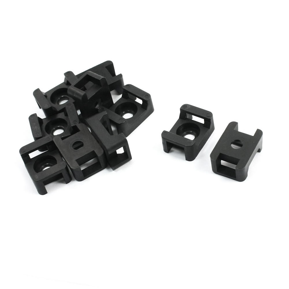 10 Pcs 9mm Width Wire Cable Tie Holder Black Plastic Mounting Walmart