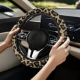 thumbnail image 2 of Uorisanigo Leopard Print Steering Wheel Cover for Men for Winter Modern Car Steering Wheel Protector with Elastic Edge Fluffy Steering Wheel Covers for SUV Sedan Car Decor Gift for Birthday, 2 of 8