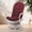 White (Dark Brown Cushion), variant on SK New Interiors Java Swivel Rocking Lounge Chair Natural Rattan Wicker with Burgundy Cushion, White Color