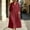 Wine, variant on QUNYINEY Cotton Linen Women Dresses Midi A Line 3/4 Sleeve Shirt Dress Loose Fit with Pockets Collared Button Solid Dresses S-2XL