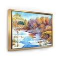 thumbnail image 3 of Designart 'Stream Though The Winter Forest Valley' Lake House Framed Canvas Wall Art Print, 3 of 5