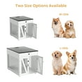thumbnail image 5 of RichYa Furniture Style Dog Crate End Table, Wooden Dog Kennel with Dual USB Charging Station, for Dogs Under 40 lbs Indoor Use, White, M Size, 5 of 8