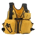 thumbnail image 1 of Chaleco de pesca con mosca de malla, mochila de chaleco de pesca al aire libre de tamaño libre, color amarillo, con múltiples bolsillos para hombres y mujeres YUNYI BRAND Deportes, 1 of 8