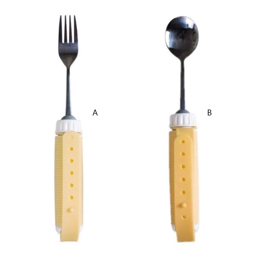 BESTYO Arthritis Elderly Utensil Disabled Patient Eating Spoon Fork