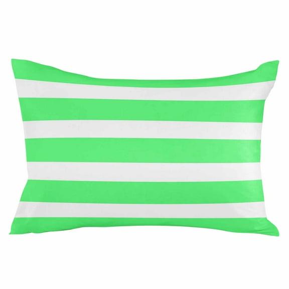 Green Striped Throw Pillow Cover 16 x 24 Inch Decorative Pillow Cover Modern Simple Monochrome Geometric White Lumbar Pillowcase Seasonal Rectangle Cushion Case for Couch Sofa Bed Living Room