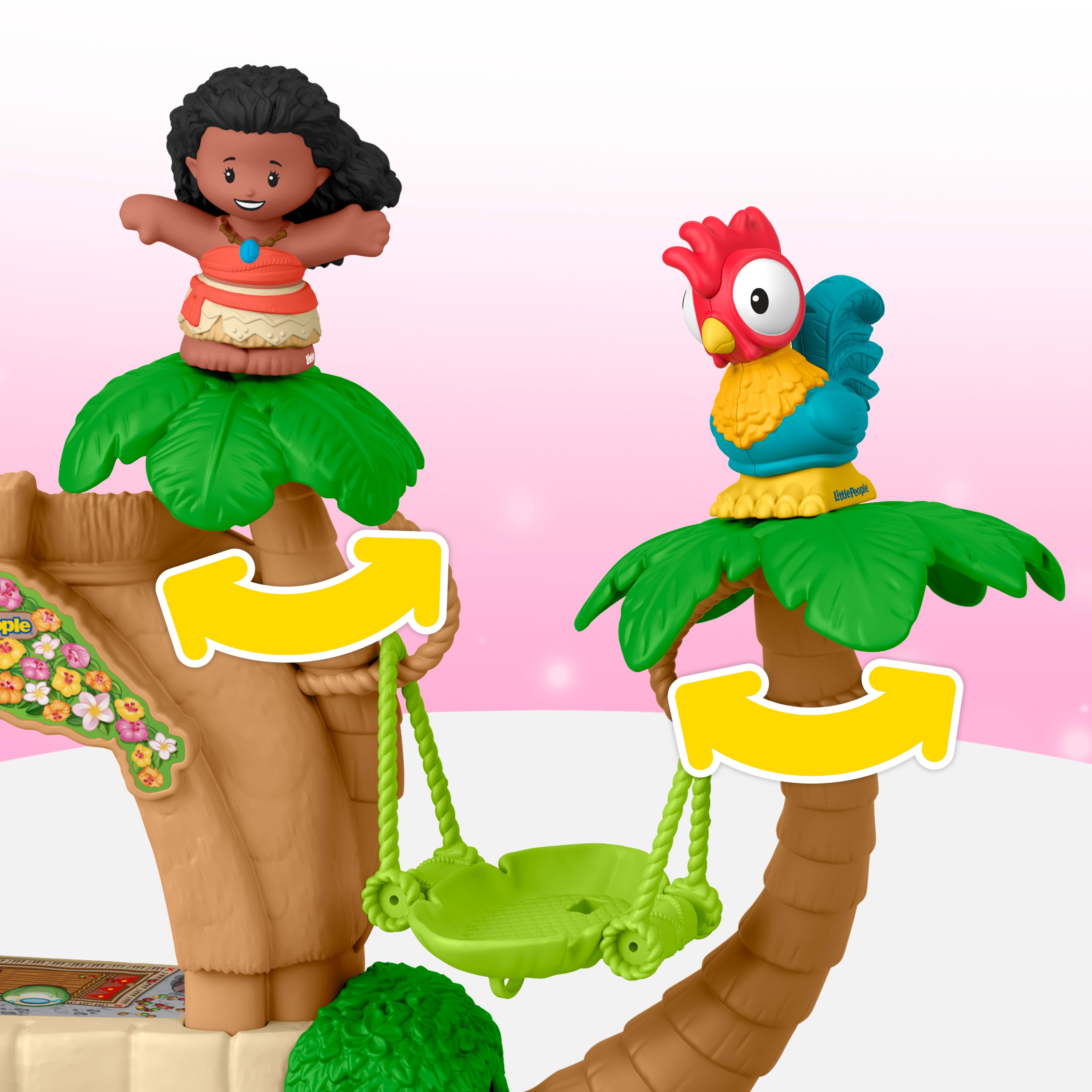 Fisher-Price Little People Disney Princess Moana Adventure Village Playset with Figures for Toddlers, Island-inspired Little People playset featuring 3 floors of storytelling play plus Disney Princess Moana and Heihei figures