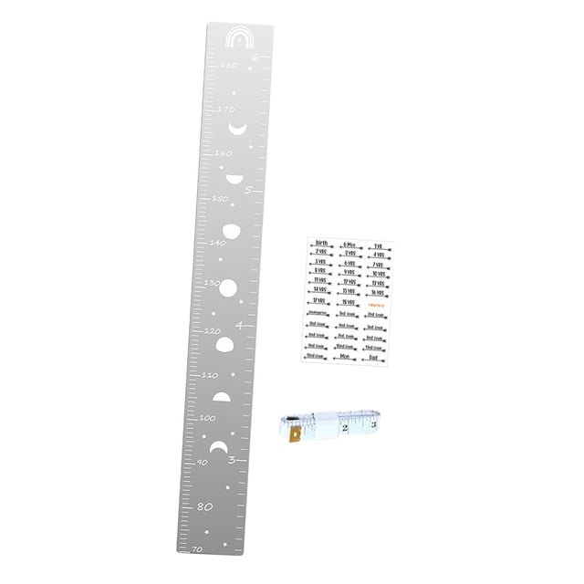 Espejo con tabla de crecimiento para niños, decoración de pared para dormitorio, 47,2x5,9 pulgadas, espejo de medición de altura multiusos, empalme Estilo B