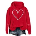 thumbnail image 6 of Valentine Heart Hoodies for Womens Heart Graphic Cotton Fleece Pullover Teens Comfort Soft Festival Sweatshirts Hooded Sweatshirt Long Sleeve Pullover Tops Pockets Trendy Preppy Teen Girls Clothes, 6 of 7
