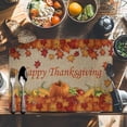 thumbnail image 6 of Pumpkin Happy Thanksgiving Placemats Set of 4 Fall Maple Leaf Brown Linen Heat Insulated Linen Place Mats, Washable Stain-Proof Table Mats for Dining Tables Holiday Decor 13x19inch, 6 of 9