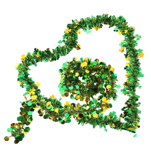 FRCOLOR 2pcs Tinsel Garland for St. Patrick's Day Gatherings Reusable Party Background Strip Decorative Tree Hanging Tinsel Pendants