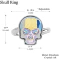 thumbnail image 4 of Anillo Calavera Baño Rodio Cristal Swarovski Ortiz Espinosa, 4 of 5