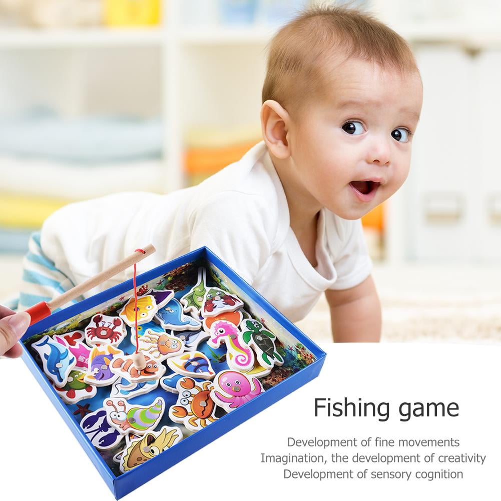 Details about   32pcs Magnetic Fishing Educational Fishing Game Wooden Toys Kids Baby Gifts A#S 