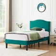 thumbnail image 3 of VECELO 3-Piece Green Bedroom Set with Twin Upholstered Bed Frame and 2 Nightstands, 3 of 9