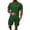 Dark Green, variant on Mens Short Sets 2 Piece Outfits Button Short Sleeve Shirts and Shorts with Pockets Elastic Waist Vacation Fashion Loose Fit Matching Tracksuits Beige L