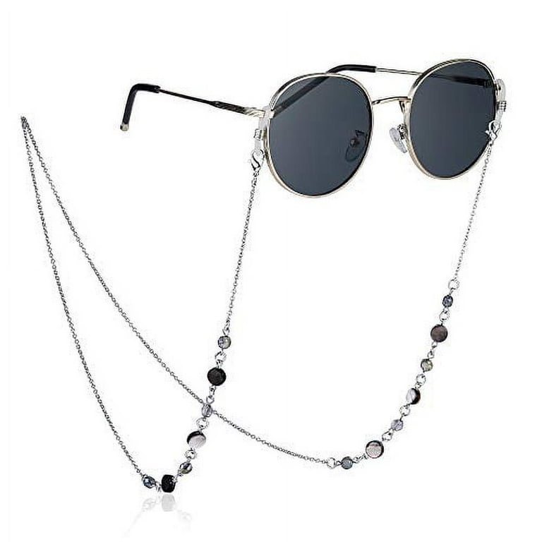 CRIMMY Eyeglass Chain Strap Holder Cord Fashion Eyewear Retainer Reading  Eyeglass Necklace (blue silver)
