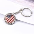 thumbnail image 4 of 4th of July Keychain Stainless Steel USA Flag Patriotic Charm Keyring Independence Day Souvenirs Gifts for Patriotic Party supplies Festivities Birthday xmas Gift for Men Women, 4 of 6
