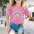 thumbnail image 2 of ibiyuan Girls T Shirts Size 7 Round Neck Holiday Short Sleeve Kids Shirts Girls Size 10-12 Cute Graphic Basic Tees Cute Casual Summer Tops, 2 of 4