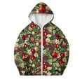 thumbnail image 2 of SERTG Big Kids Christmas Print Zip Hoodie Long Sleeve with Pockets Fleece Casual Outerwear Fall Winter Sports Jacket Christmas Tops Everyday for Children 4-12 Years(Multicolor#1,10 Years), 2 of 6