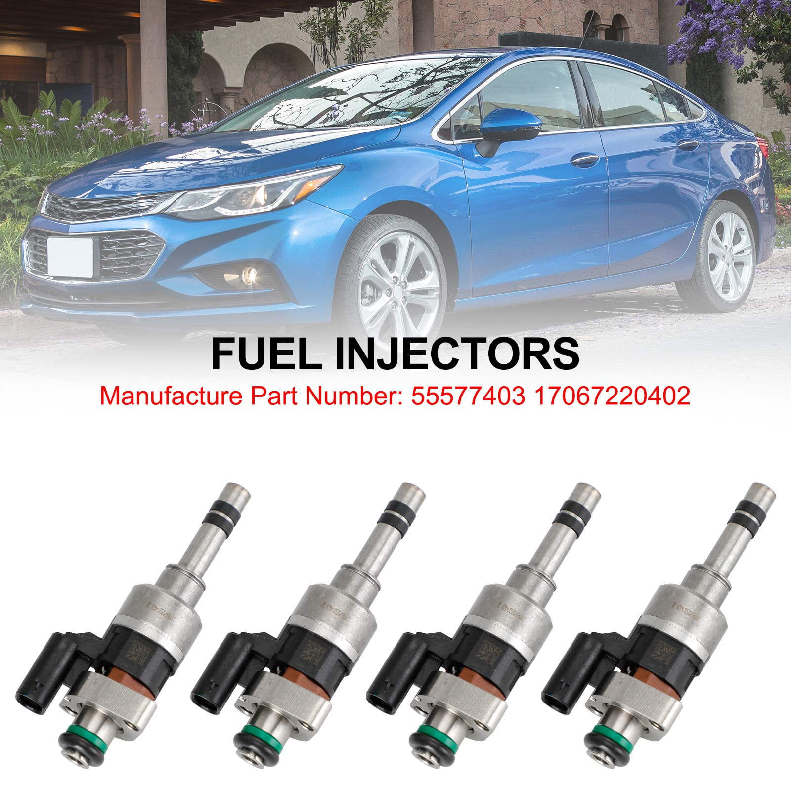 4PCS Fuel Injectors 55577403 Fit for GMC 16-19 Fit for Chevry Cruze Malibu 1.4L 1.5L L4