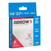 Arrow T50 9/16 in. Leg x 3/8 in. 509 Galvanized Staples, Medium Crown, Made in The USA, New, For DIY