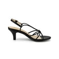 thumbnail image 3 of BLISSFUL STEP Women's Shoes Strappy Slingback Kitten Heel Sandals Black 9.5, 3 of 8