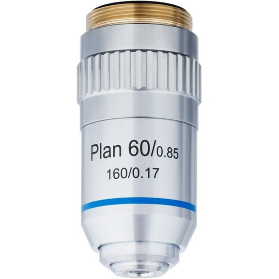 AmScope 60X Plan Achromatic Objective Lens with Knurled Ring
